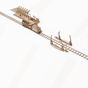 Механический конструктор 3D-пазл Переезд с рельсами, 407*22 см, 200 эл Ugears фото 3