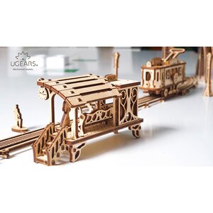 Механический конструктор 3D-пазл Трамвайная линия 90*18 см, 284 эл Ugears фото 3