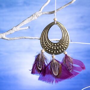 Елочная подвеска Этнические мотивы 28 см бордовая