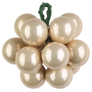 Гроздь стеклянных шаров на проволоке 2.5 см перламутровый глянцевый - эмаль, 12 шт