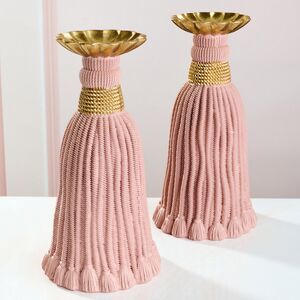 Декоративный подсвечник Grande Tassel 26 см пудровый EDG фото 5