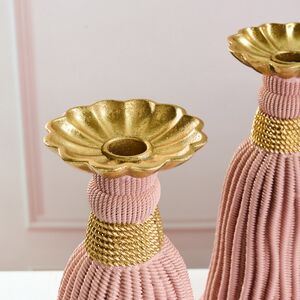 Декоративный подсвечник Grande Tassel 26 см пудровый EDG фото 4