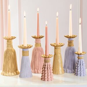 Декоративный подсвечник Grande Tassel 26 см пудровый EDG фото 3