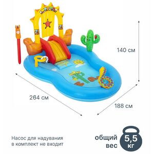 Игровой центр Wild West 264*188*140 см с горкой и фонтаном, клапан Bestway фото 2