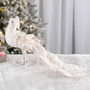 Декоративная фигура Снежный Павлин 40 см Kaemingk фото 5