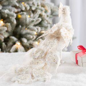 Декоративная фигура Снежный Павлин 40 см Kaemingk фото 3