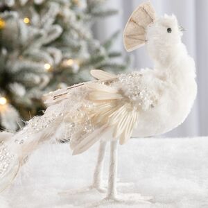 Декоративная фигура Снежный Павлин 40 см Kaemingk фото 2