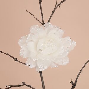 Искусственный пион из перьев Дюшес де Немур 11 см, клипса Kaemingk фото 4