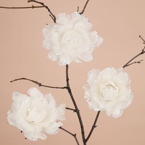 Искусственный пион из перьев Дюшес де Немур 11 см, клипса Kaemingk фото 2