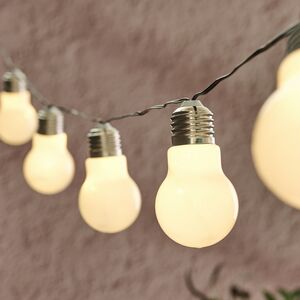 Ретро гирлянда на батарейках Glow 5 белых лампочек с теплым белым светом, 1 м, черный ПВХ, IP44