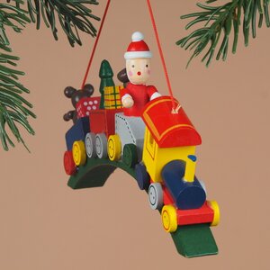 Деревянная елочная игрушка-статуэтка Поезд с Сантой - Краски Детства 17 см, подвеска Breitner фото 4