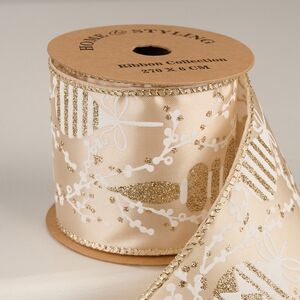 Декоративная лента Новогодний Узор - Motif Mignon 270*6 см золотистая Koopman (Купман) фото 3