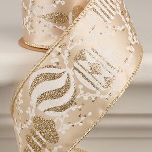 Декоративная лента Новогодний Узор - Motif Mignon 270*6 см золотистая Koopman (Купман) фото 2
