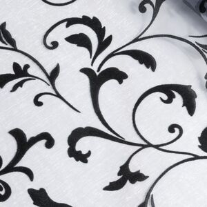 Ткань для декорирования 30*500 см серебряная с черным, органза с флоком Koopman фото 2