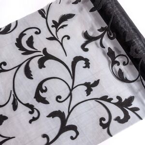 Ткань для декорирования 30*500 см черная, органза с флоком Koopman фото 1