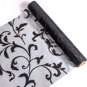 Ткань для декорирования 30*500 см черная, органза с флоком Koopman фото 4