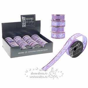 Лента для декорирования лавандовый, 270*2.5 см, органза и сатин Koopman (Купман) фото 1