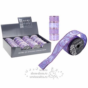 Декоративная лента лаванда 270*4 см органза Koopman (Купман) фото 1