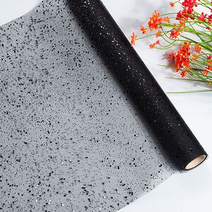 Сетка для декорирования с блестками, 39*200 см, черный