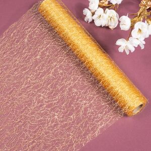 Ткань для декорирования Ажурная Паутинка 28*500 см золотая