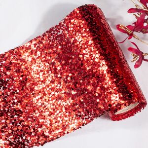 Декоративная лента с блестками Этталь 250*14 см красная