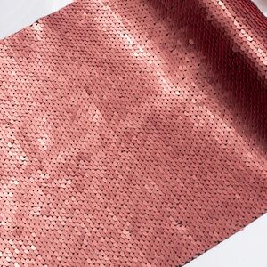 Ткань для декора Божоле 25*125 см с двусторонними пайетками коралловая Koopman фото 2
