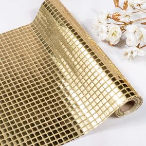 Ткань для декора Bonnie с квадратными пайетками 28*200 см золотая