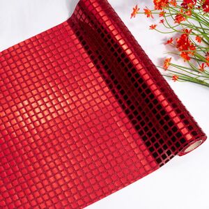 Ткань для декора Bonnie с квадратными пайетками 28*200 см красная