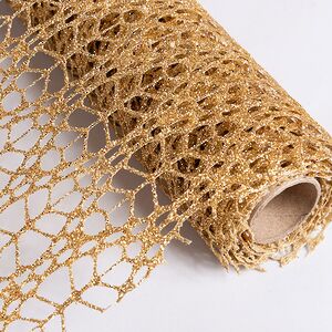 Ткань для декора Ажурная Сетка Savannah 28*150 см золотая Koopman (Купман) фото 4