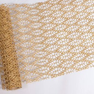Ткань для декора Ажурная Сетка Savannah 28*150 см золотая Koopman (Купман) фото 2