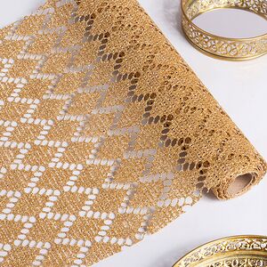 Ткань для декора Ажурная Сетка Steppe 28*150 см золотая Koopman (Купман) фото 4