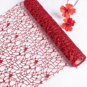 Ткань для декора Ажурная Сетка Hayfield 28*150 см красная