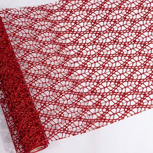 Ткань для декора Ажурная Сетка Savannah 28*150 см красная Koopman (Купман) фото 2