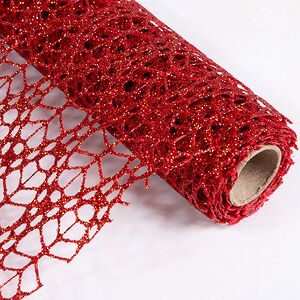 Ткань для декора Ажурная Сетка Savannah 28*150 см красная Koopman (Купман) фото 4