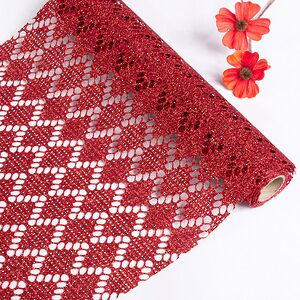 Ткань для декора Ажурная Сетка Steppe 28*150 см красная