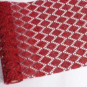 Ткань для декора Ажурная Сетка Steppe 28*150 см красная Koopman (Купман) фото 2