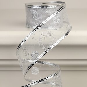 Декоративная лента Элеганца - Мыльные Пузыри 270*4 см серебряная