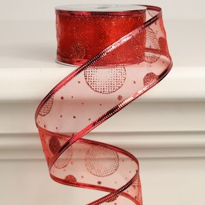 Декоративная лента Элеганца - Мыльные Пузыри 270*4 см красная Koopman фото 1