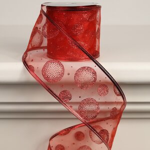 Декоративная лента Элеганца - Мыльные Пузыри 270*6 см красная