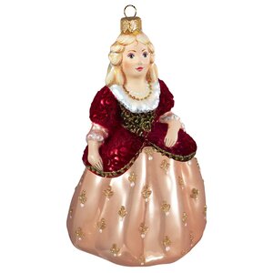 Стеклянная елочная игрушка Принцесса в бальном платье 12 см, подвеска