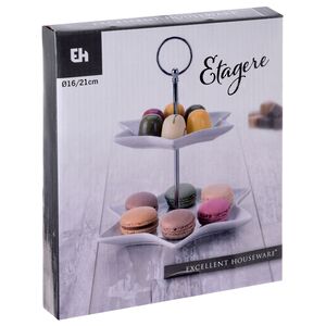 Этажерка для закусок Etoile двухъярусная 22*21 см, фарфор Koopman фото 5