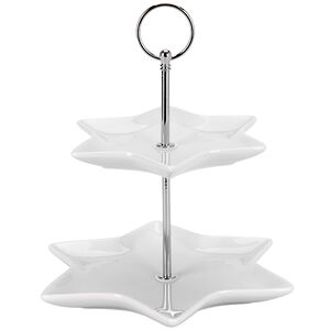 Этажерка для закусок Etoile двухъярусная 22*21 см, фарфор Koopman фото 4