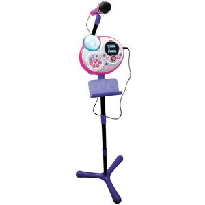Микрофон на стойке Караоке Kidi Super Star с дискошаром, совместим с MP3