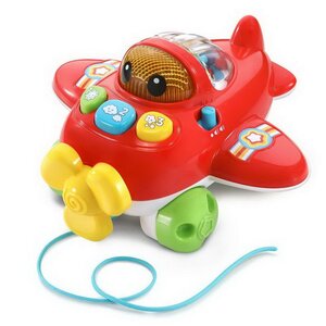 Развивающая игрушка-каталка Самолет Тяни и Взлетай со светом и звуком