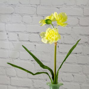 Искусственный цветок Нарцисс 40 см бело-желтый Kaemingk фото 4