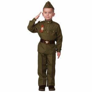 Детская военная форма Солдат в пилотке, зелёный