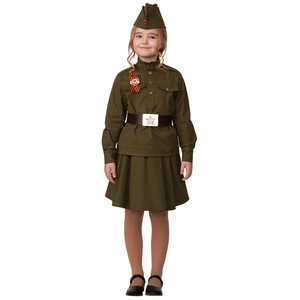 Детская военная форма Солдатка в пилотке, рост 128 см Батик фото 1