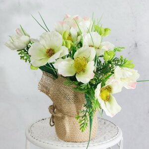 Искусственный букет Анемоны в джутовом кашпо 27 см Kaemingk фото 2