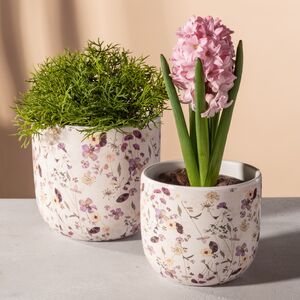 Набор декоративных кашпо Франсуаза 10-12 см, 2 шт, розовый, керамика