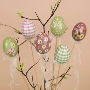 Пасхальные украшения Яйца на палочке Flower Easter 6 см, 6 шт